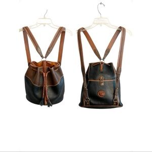 Dooney & Bourke Brown and Black Leather Backpack